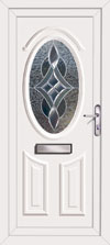 Upvc door with low threshold bar