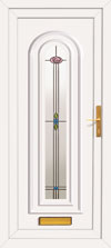 Styled glass front door