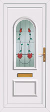 Charcoal sticks glazed front door